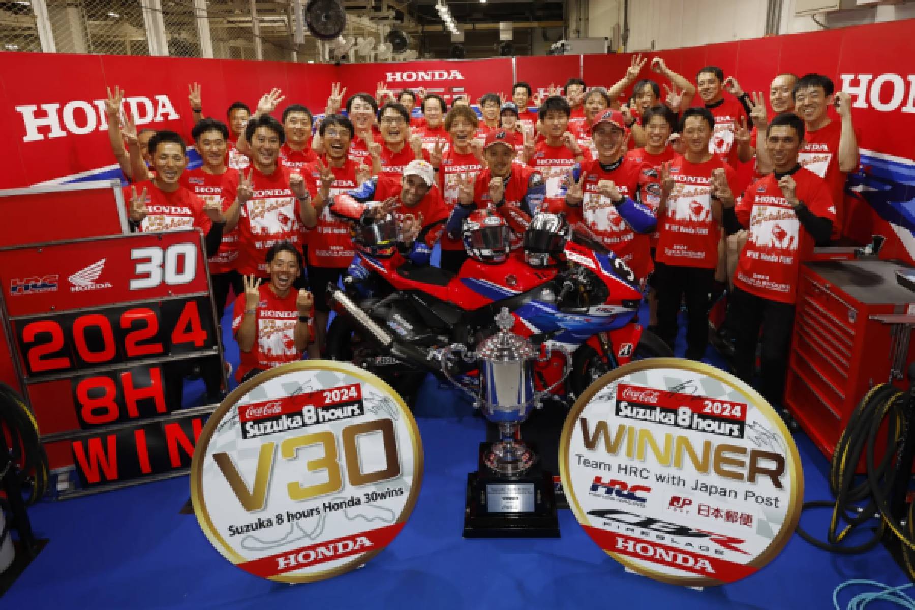 Team HRC with Japan Post Wins 45th Suzuka 8 Hours Endurance Road Race - Third Consecutive Win for Team HRC, 30th Win for Honda