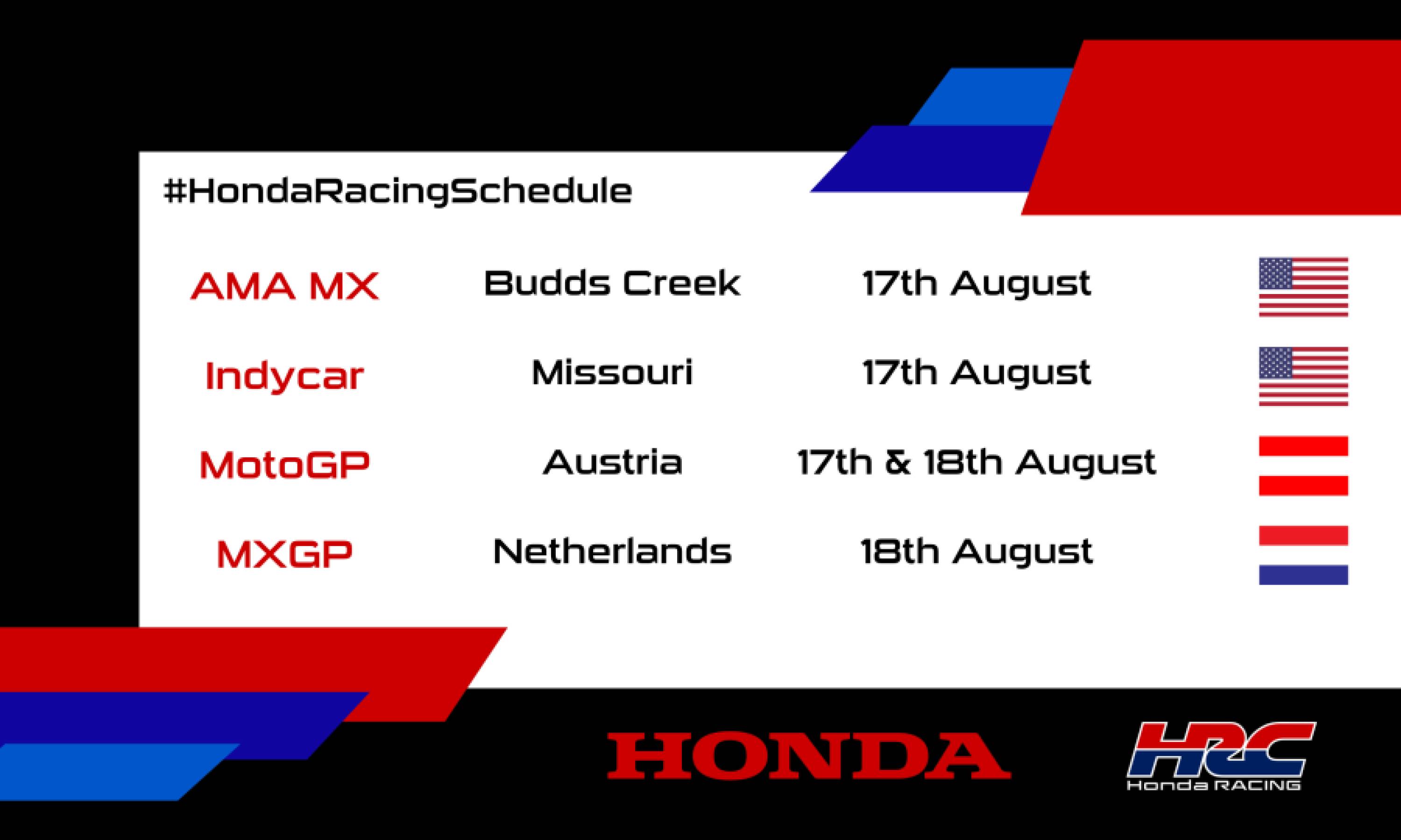 This weekend's racing