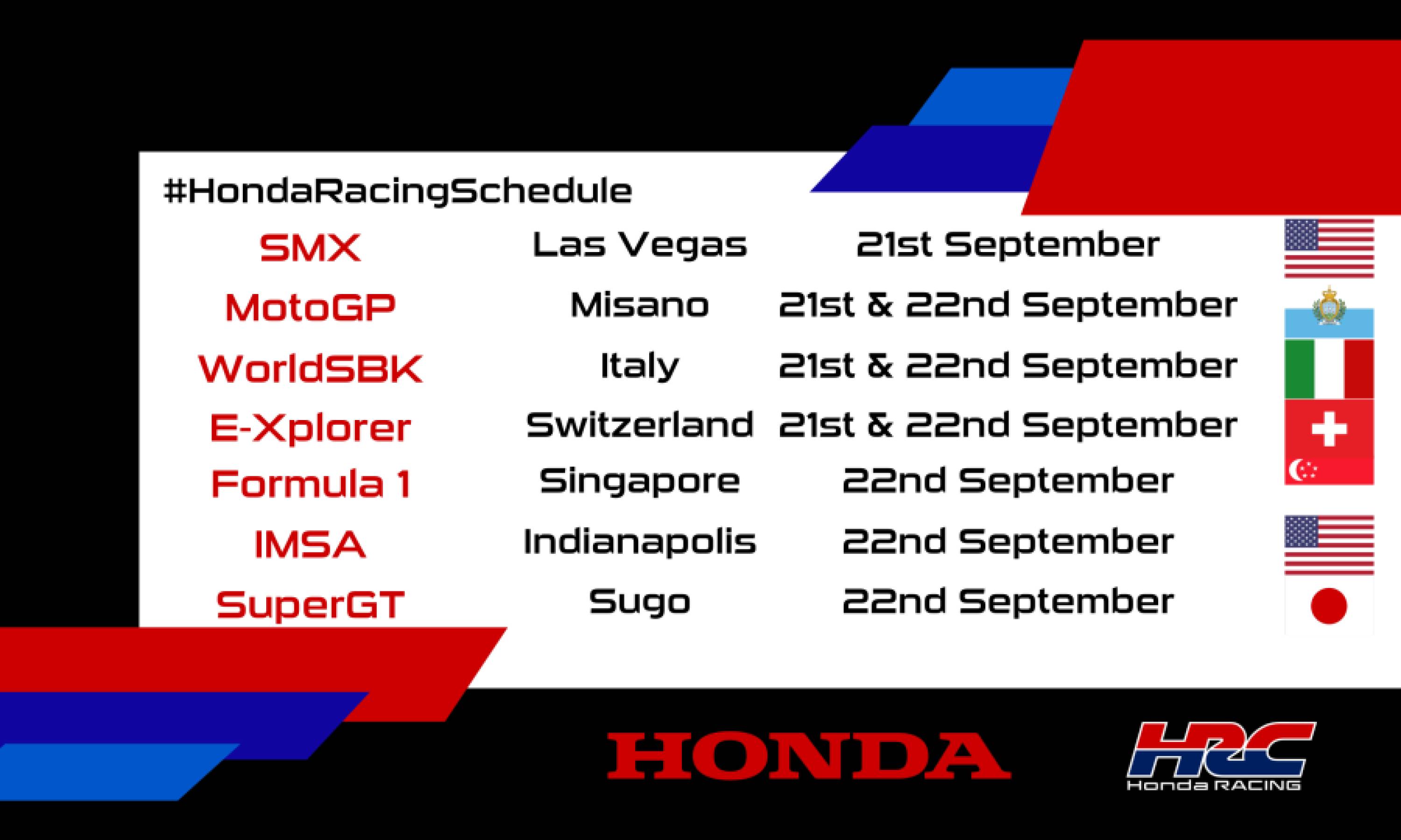 This weekend's racing