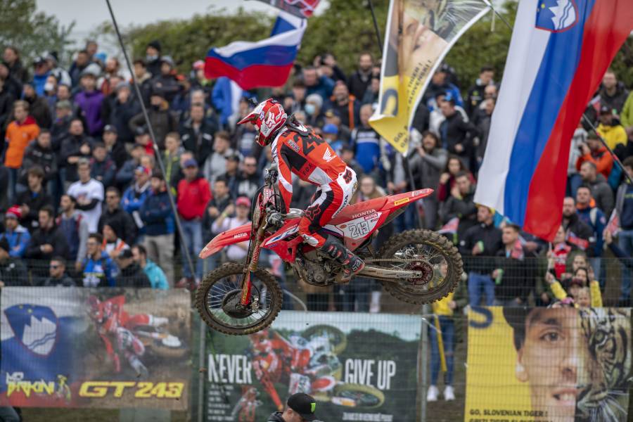 2021 podium finale for Team HRC’s Tim Gajser in Italy