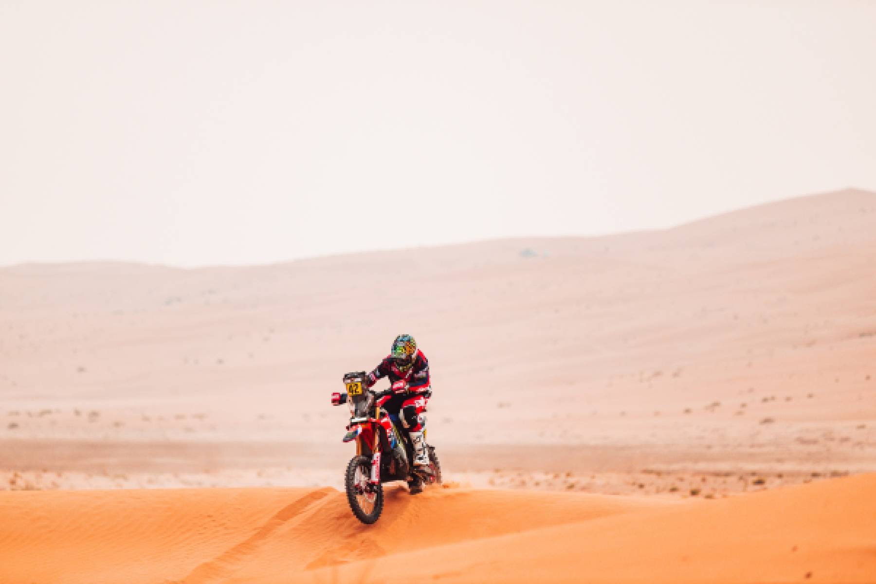 The Monster Energy Honda HRC riders battle through a demanding stage two