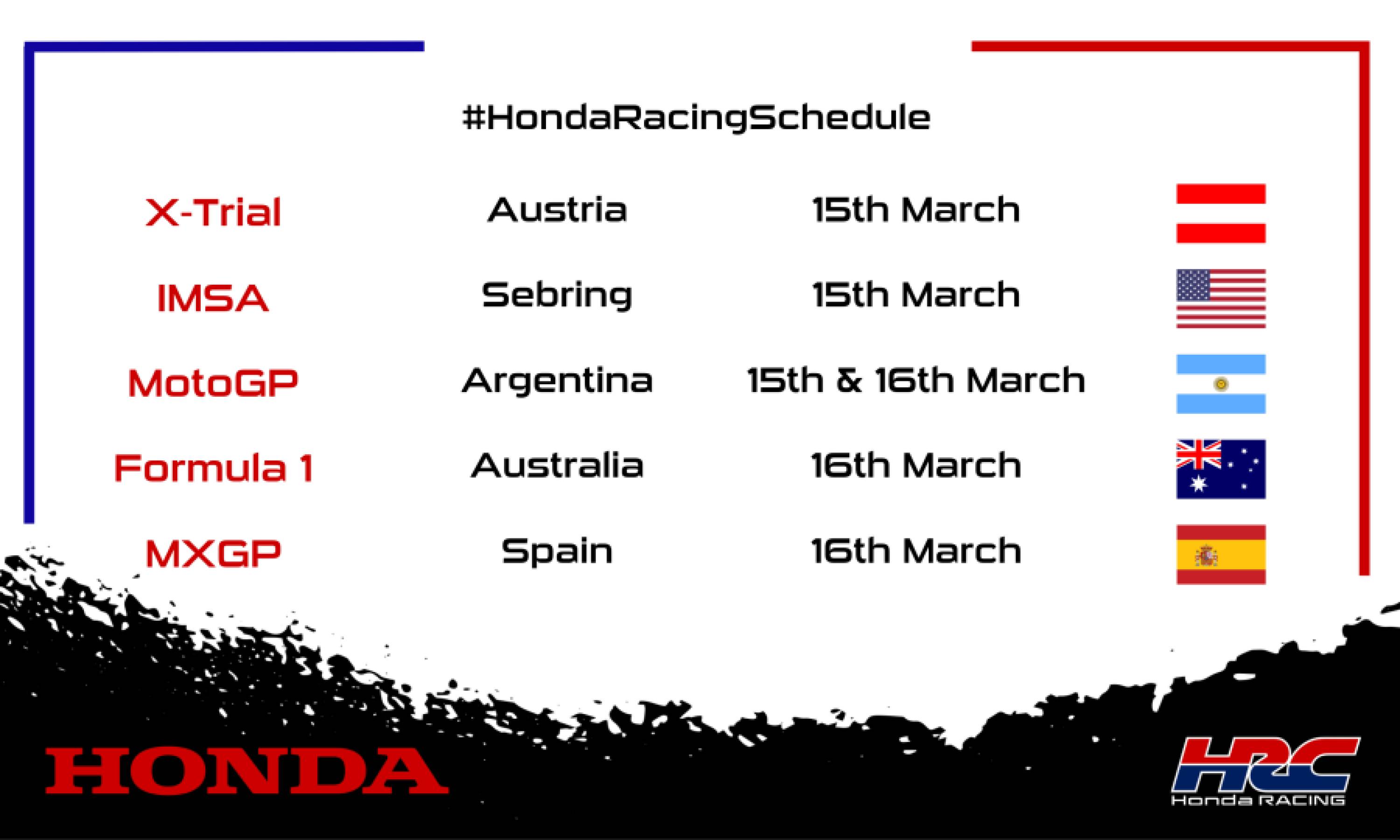 This weekend's racing