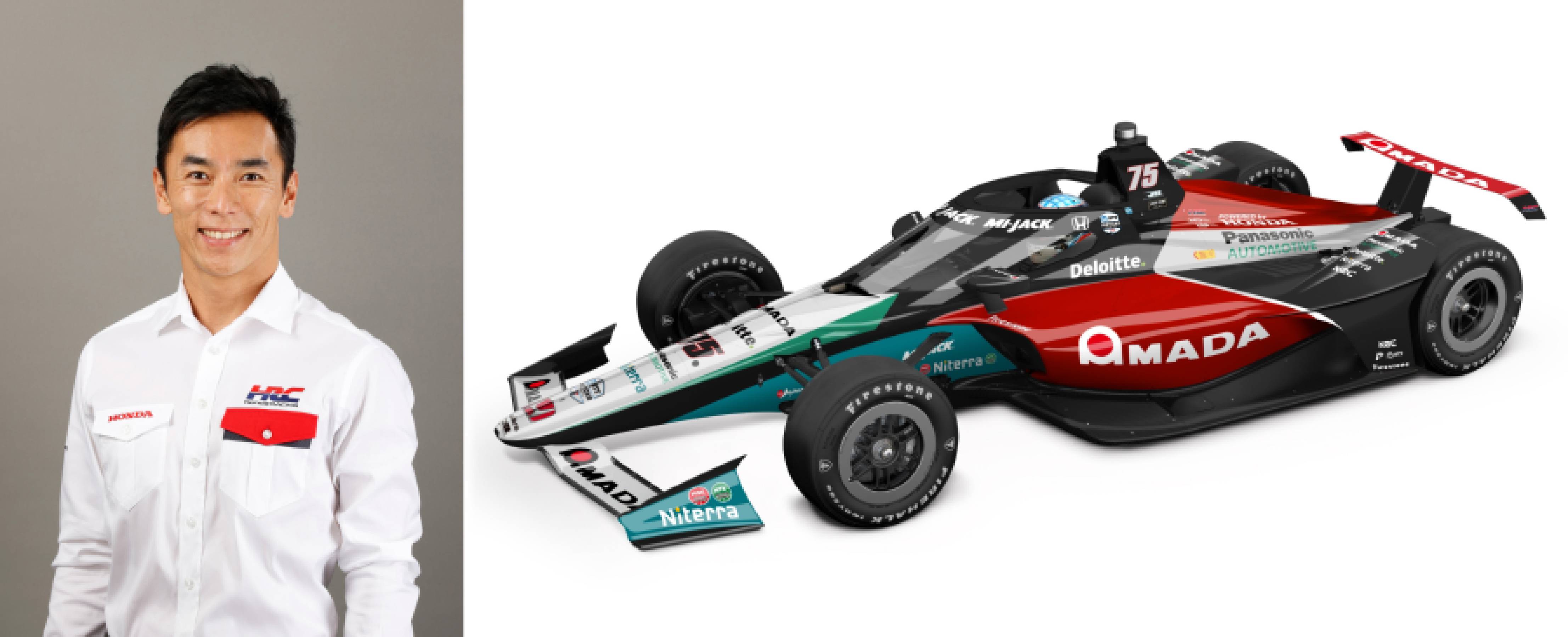 左/佐藤琢磨選手　右/佐藤選手が駆る75号車