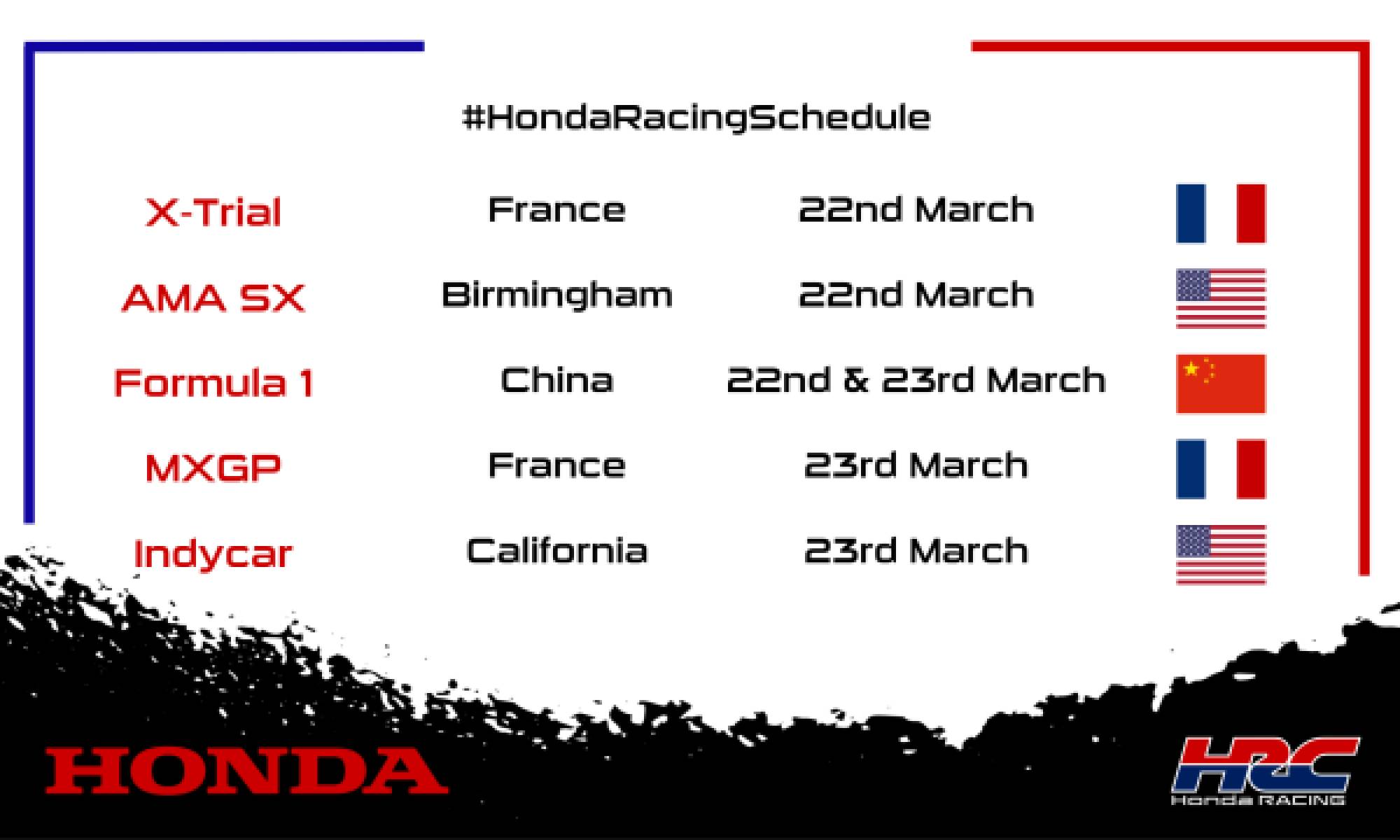 This weekend's racing