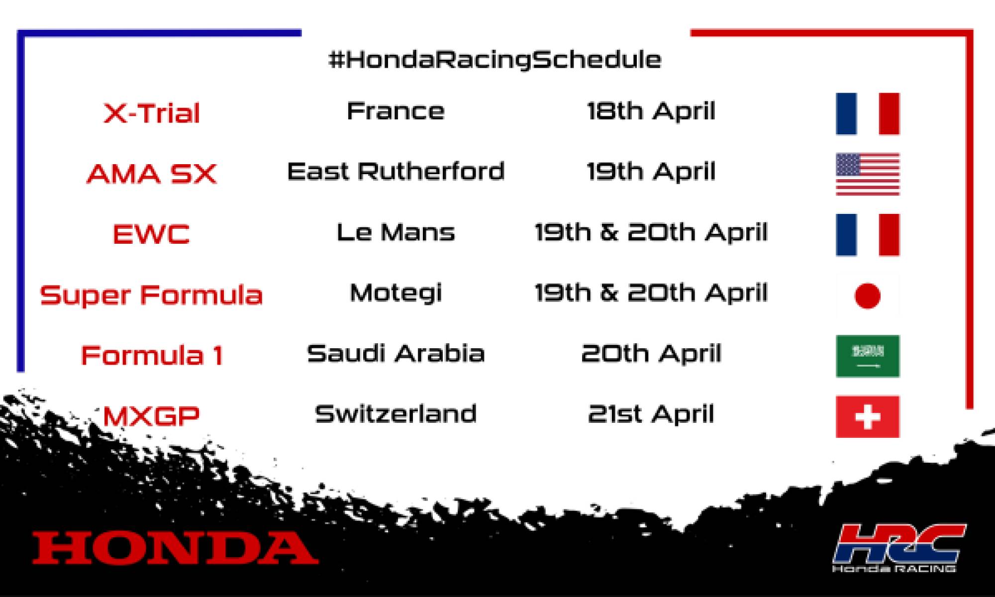 This weekend's racing