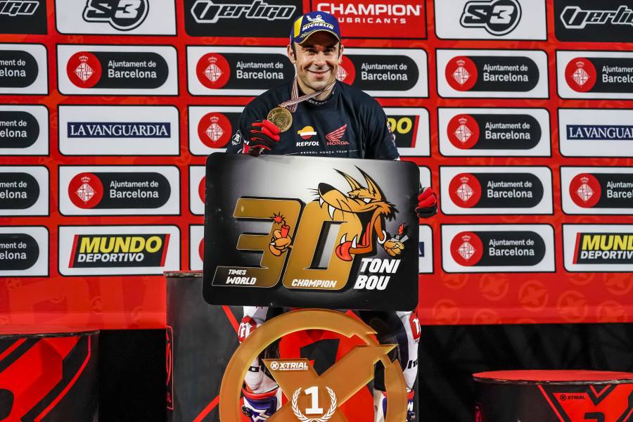 Toni Bou Wins 30th Consecutive World Championship Title – 15 consecutive titles in both FIM Trial World Championship and X Trial World Championship –