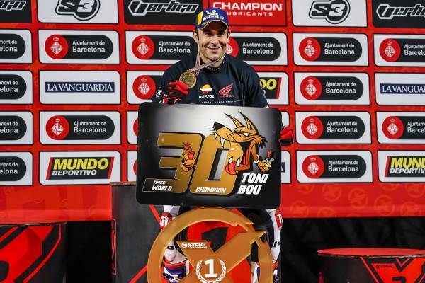 Toni Bou Wins 30th Consecutive World Championship Title – 15 consecutive titles in both FIM Trial World Championship and X Trial World Championship –