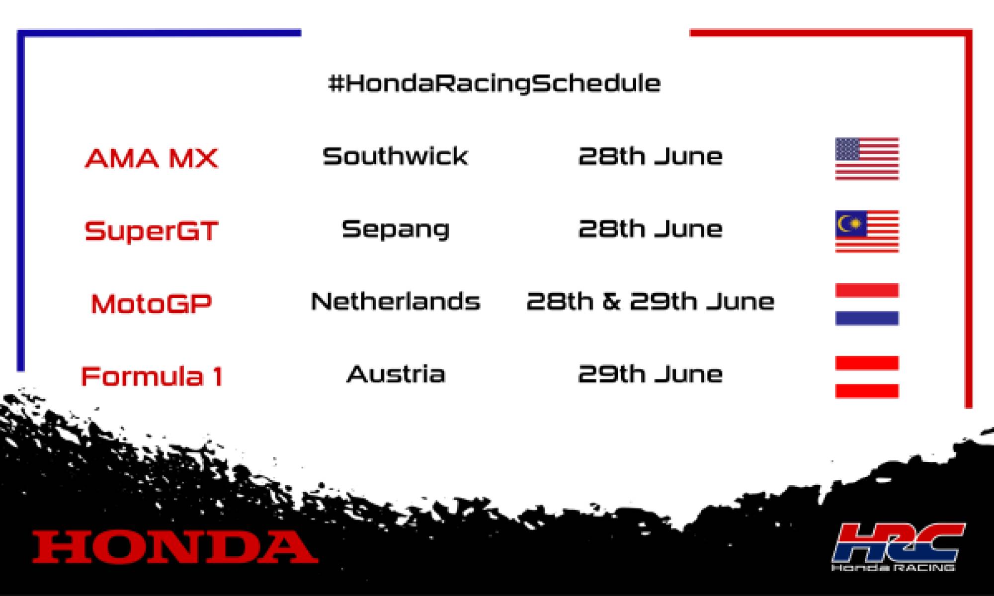 This weekend's racing