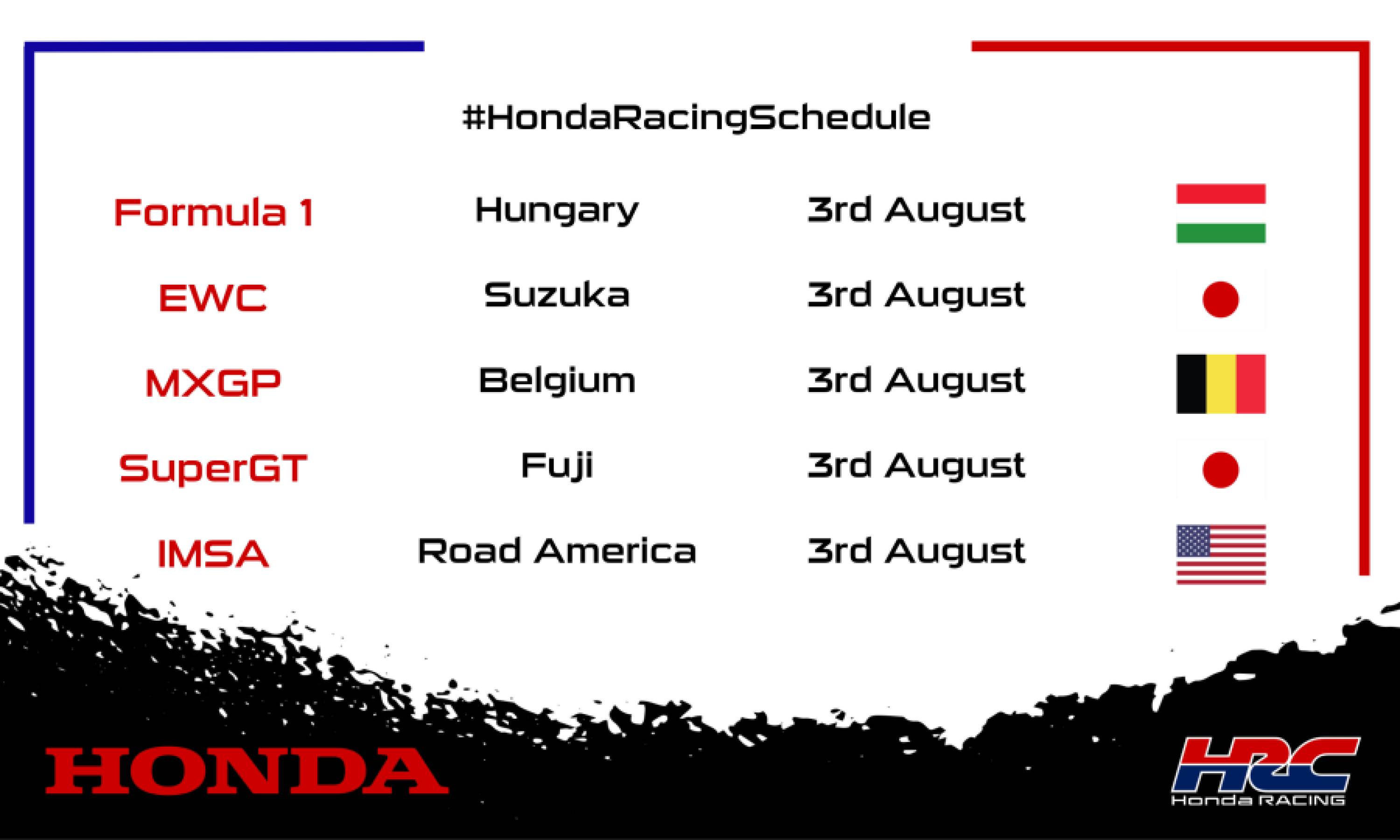 This weekend's racing