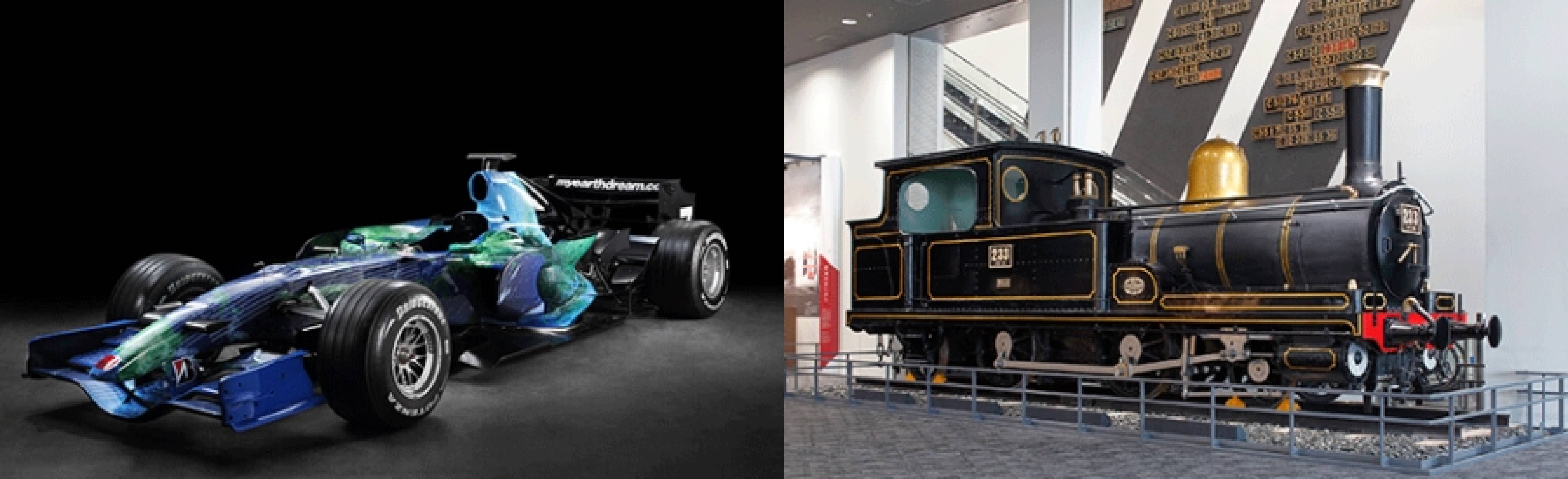 「Honda RA107(2007年製)」＆「230形蒸気機関車233号機(1902年製)」