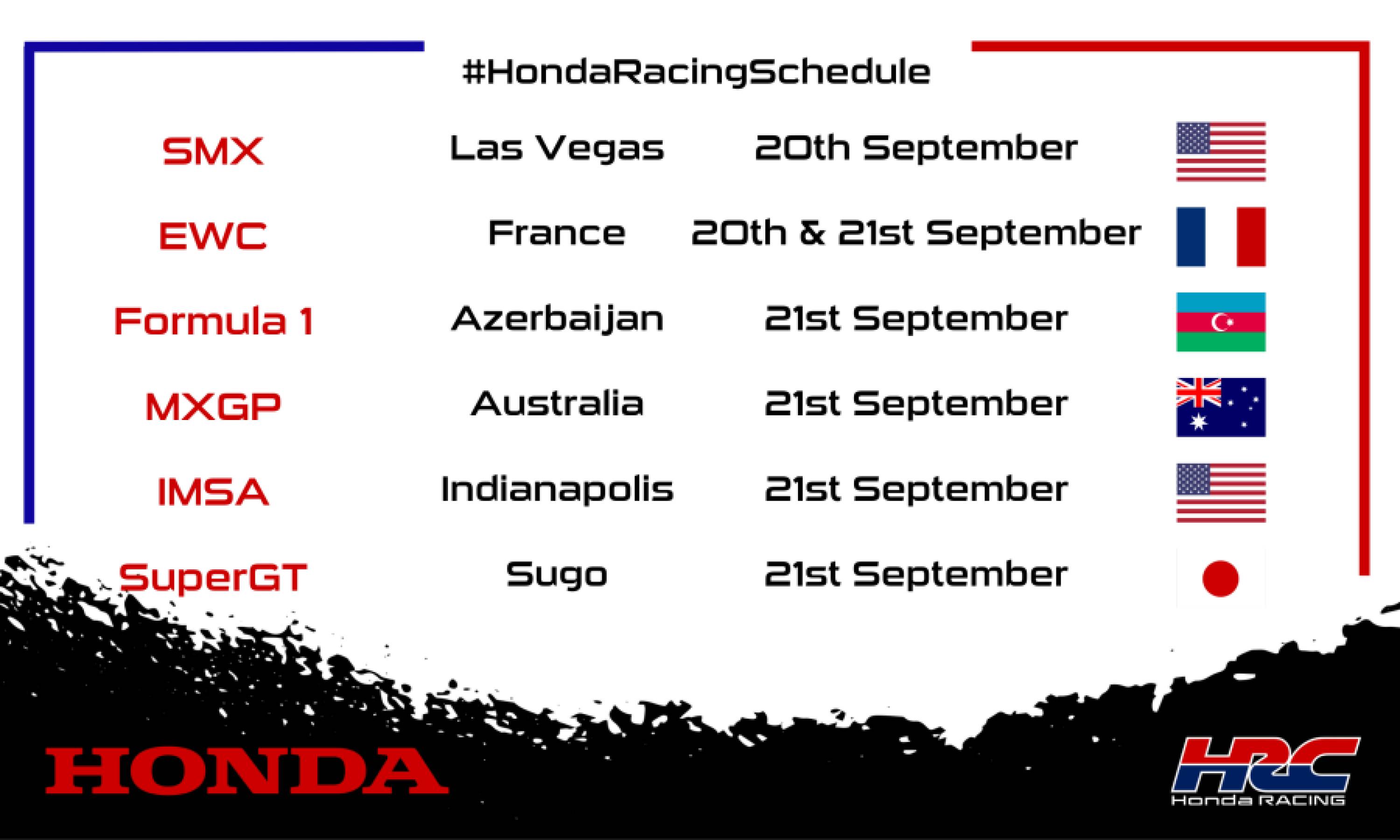 This weekend's racing