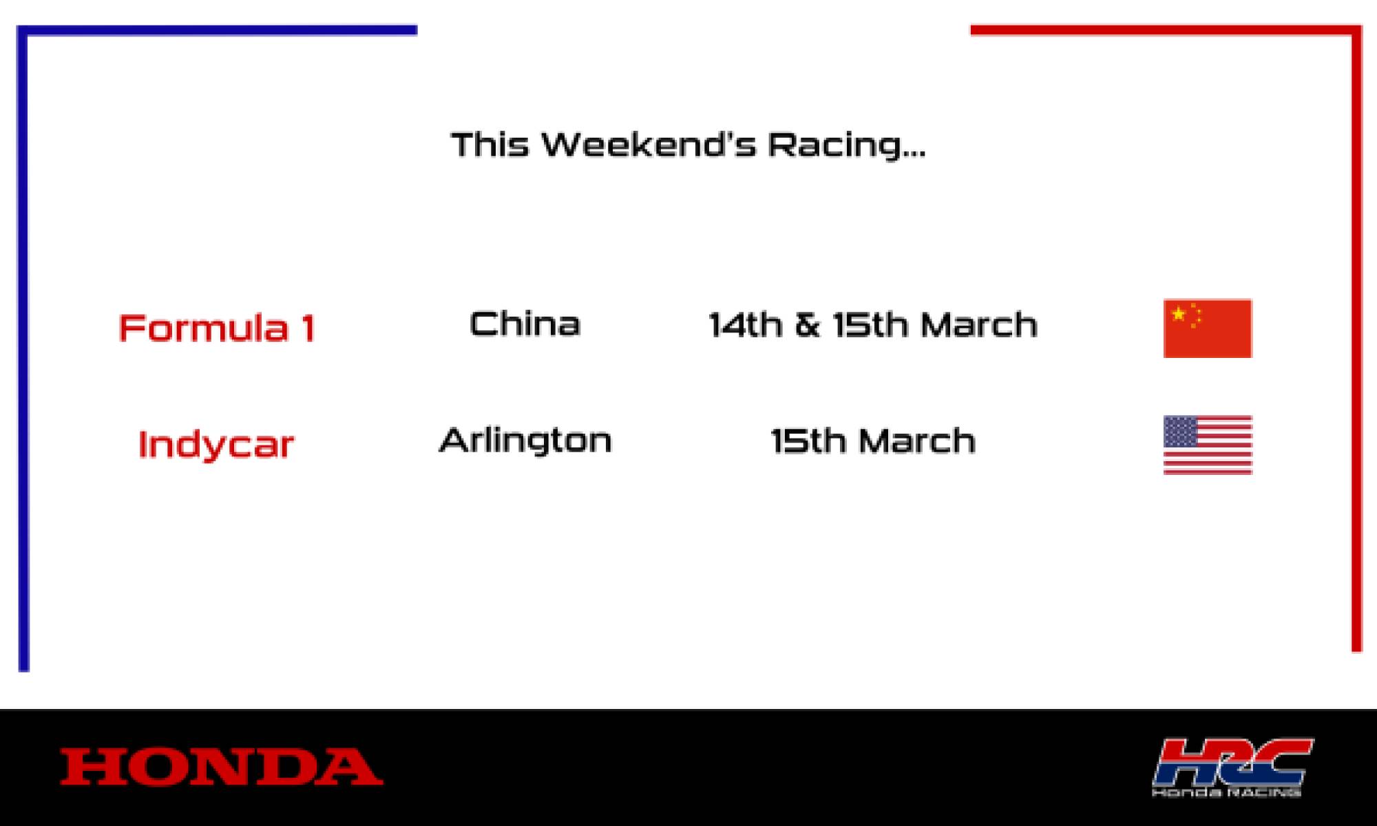 This weekend's racing
