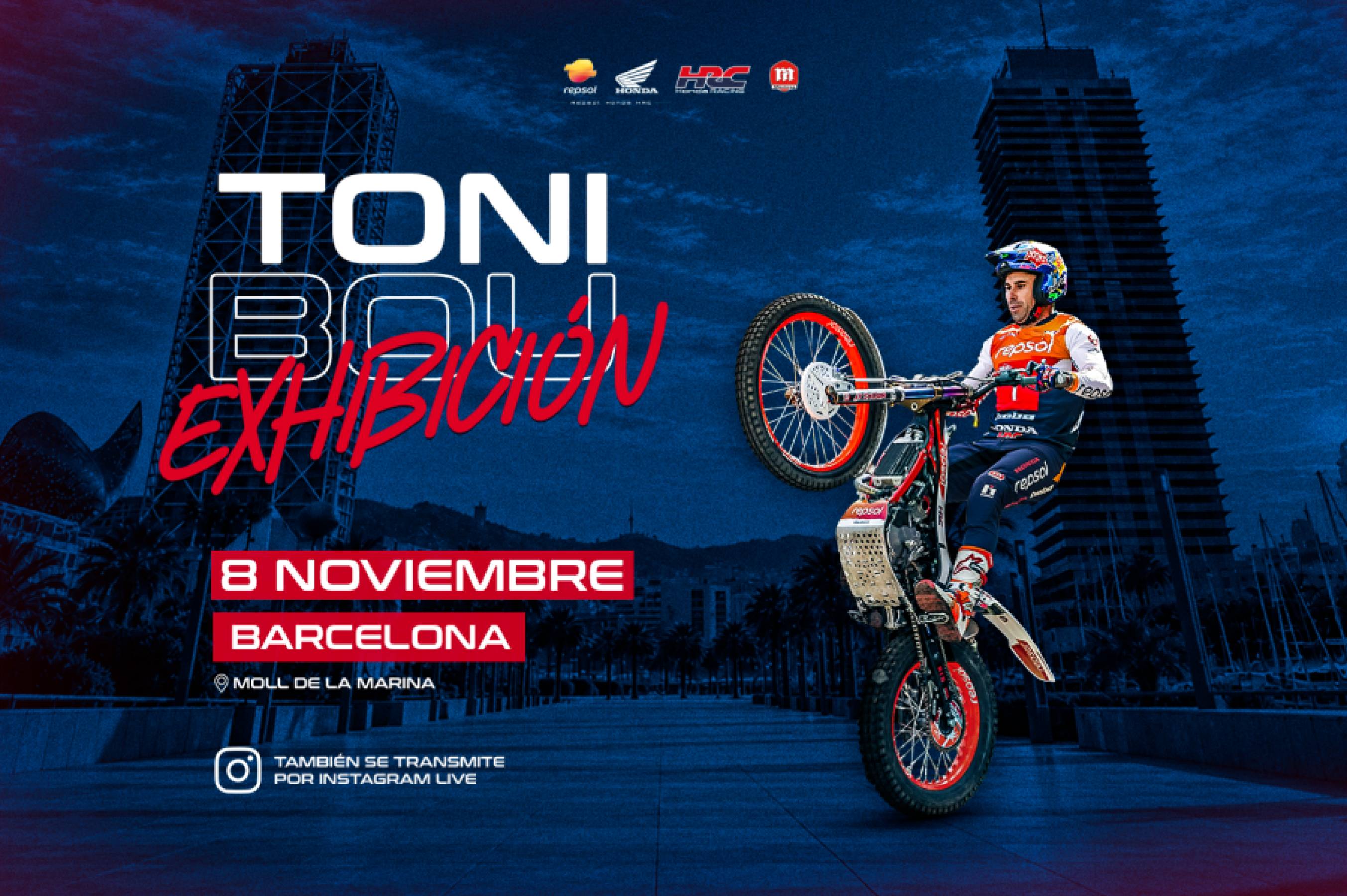 Toni Bou celebra sus 40 títulos mundiales con una exhibición de trial abierta al público en Barcelona