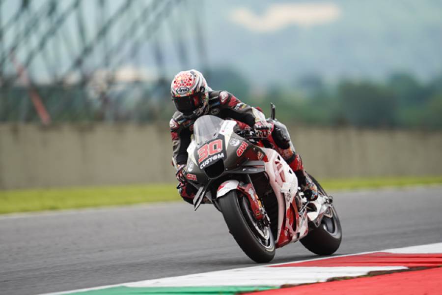 Takaaki Nakagami completes the sprint in Mugello