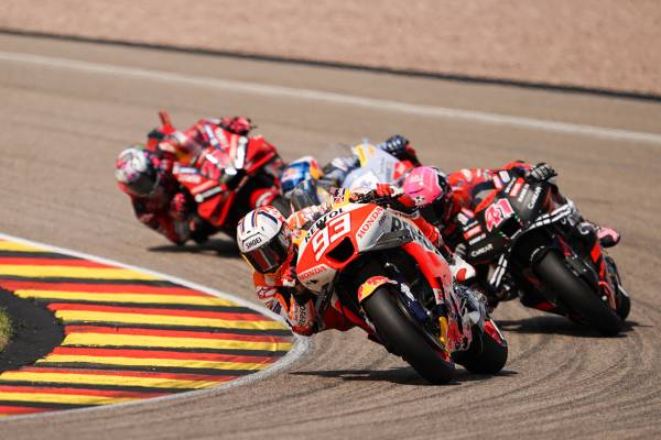 Marquez races through dramatic Sachsenring Saturday