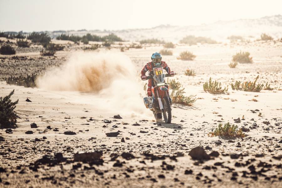 Cornejo doubles up on stage 4 of the Dakar Rally to make a Monster Energy Honda Team one-two finish with Brabec