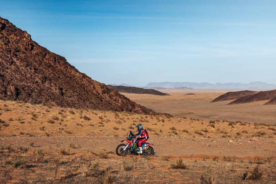 It’s a Monster Energy Honda Team one-two-three on stage nine as Van Beveren takes the win