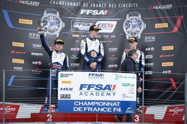 A double podium for Taito Kato in the F4 Academy at Nogaro
