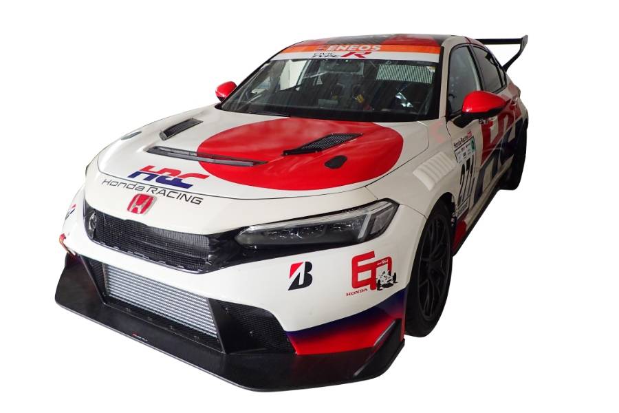 Honda F1参戦60周年を記念してRA271の「日の丸デザイン」をボンネットに採り入れた 2024シーズン CIVIC TYPE R CNF-R 271号車